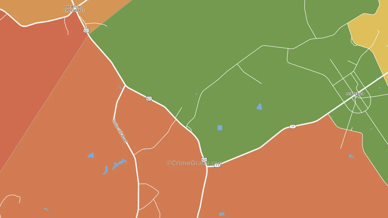 Penderlea, NC Map of Vandalism Rates