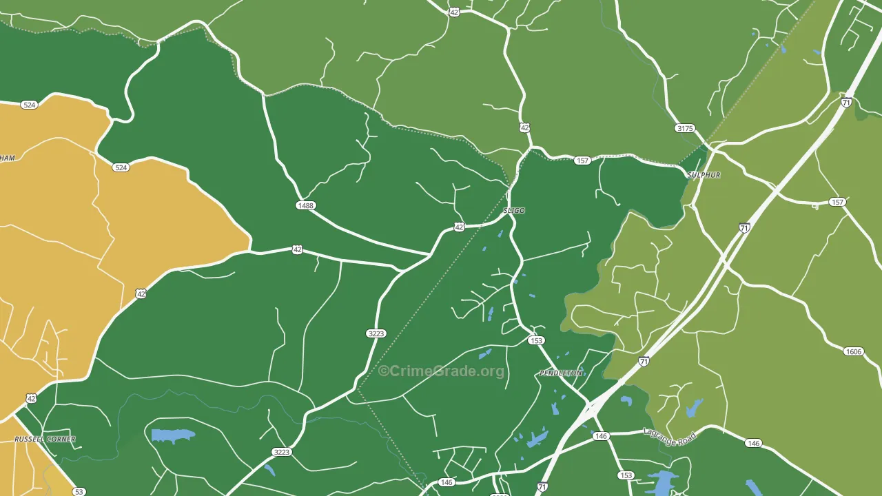 Pendleton, KY Map of Vandalism Rates