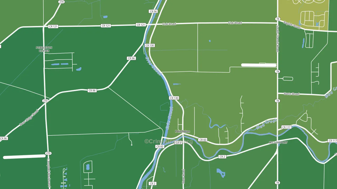 Pendleton, NY Map of Vandalism Rates