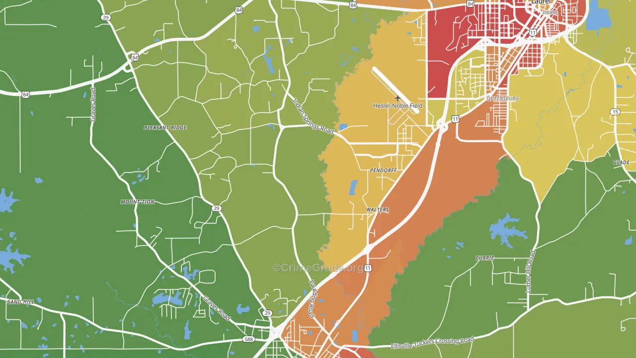 Pendorff, MS Map of Vandalism Rates