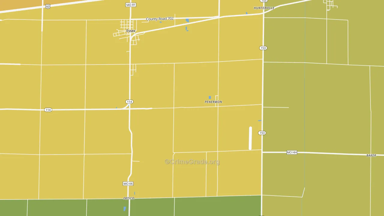Penermon, MO Map of Vandalism Rates