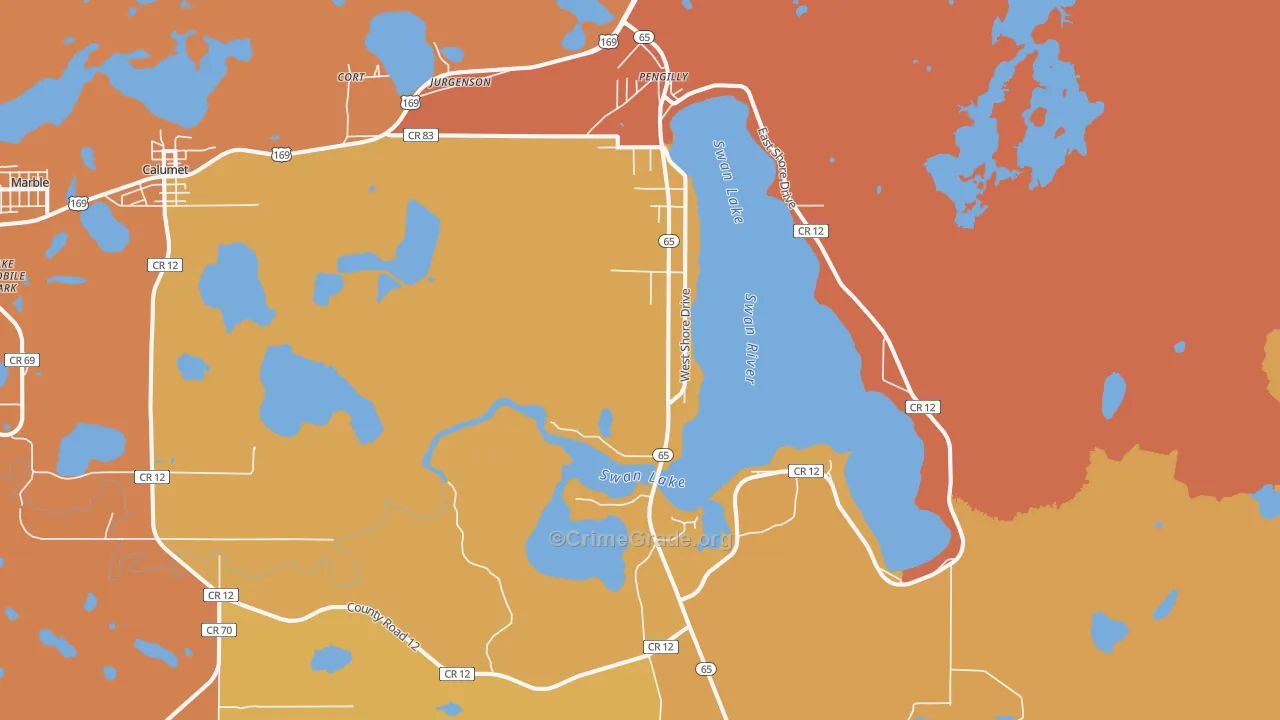 Pengilly, MN Map of Vandalism Rates