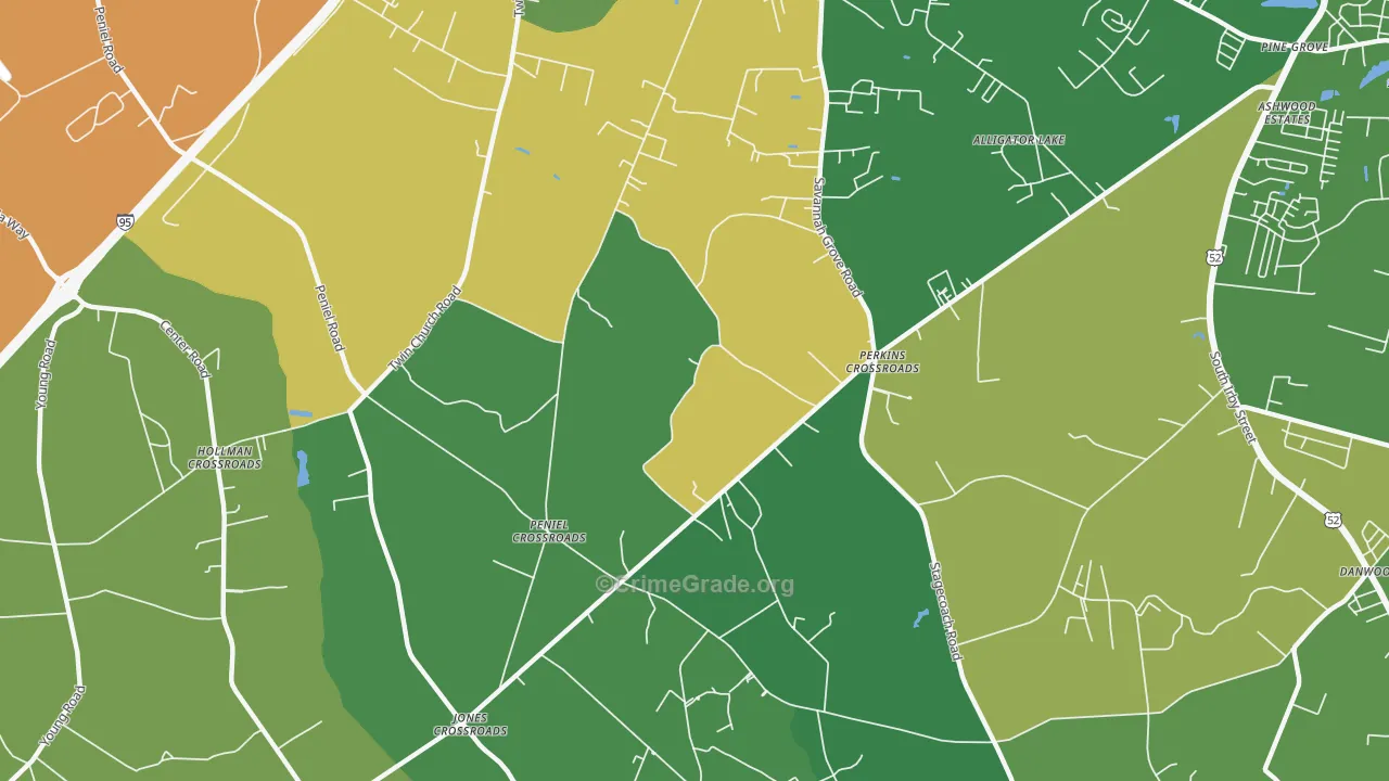 Peniel Crossroads, SC Map of Vandalism Rates