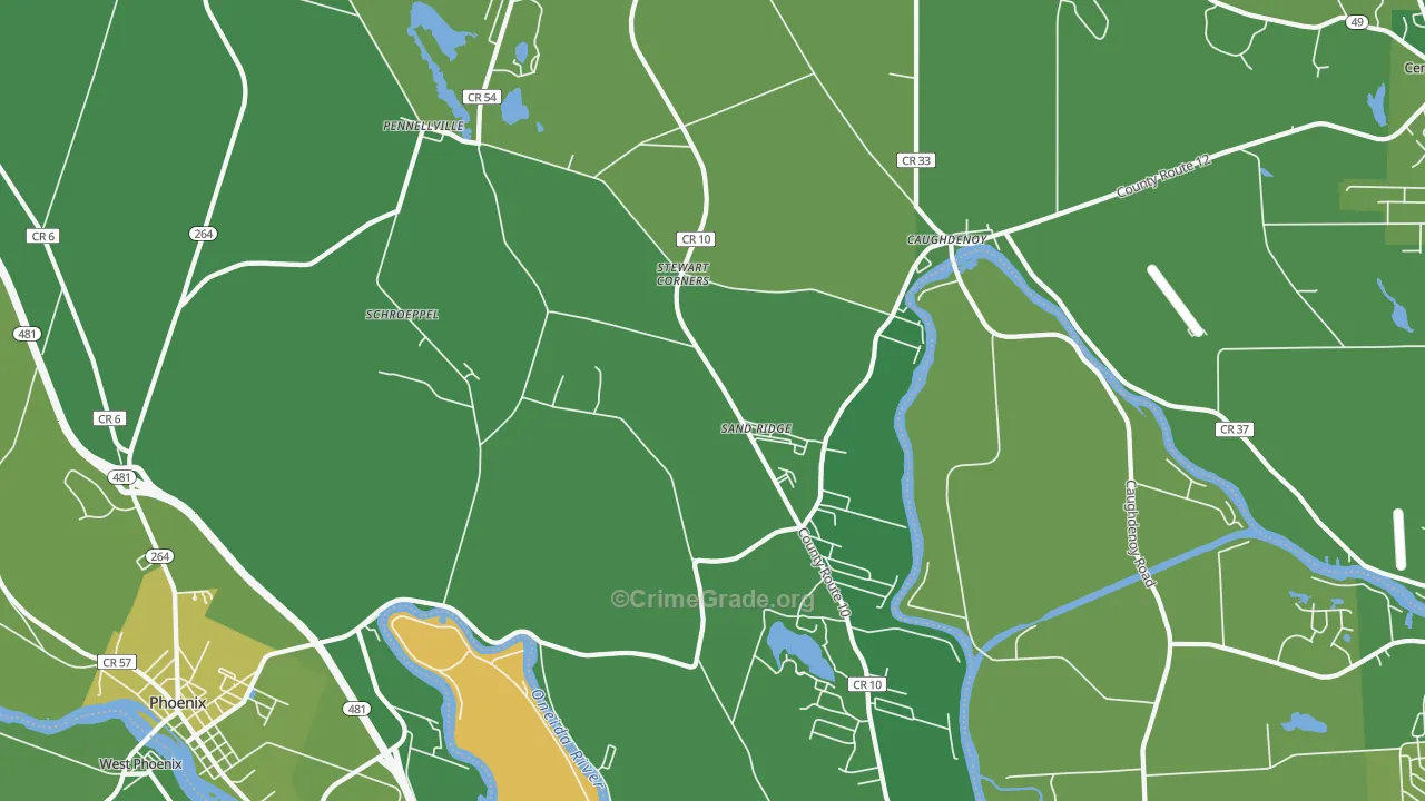 Pennellville, NY Map of Vandalism Rates