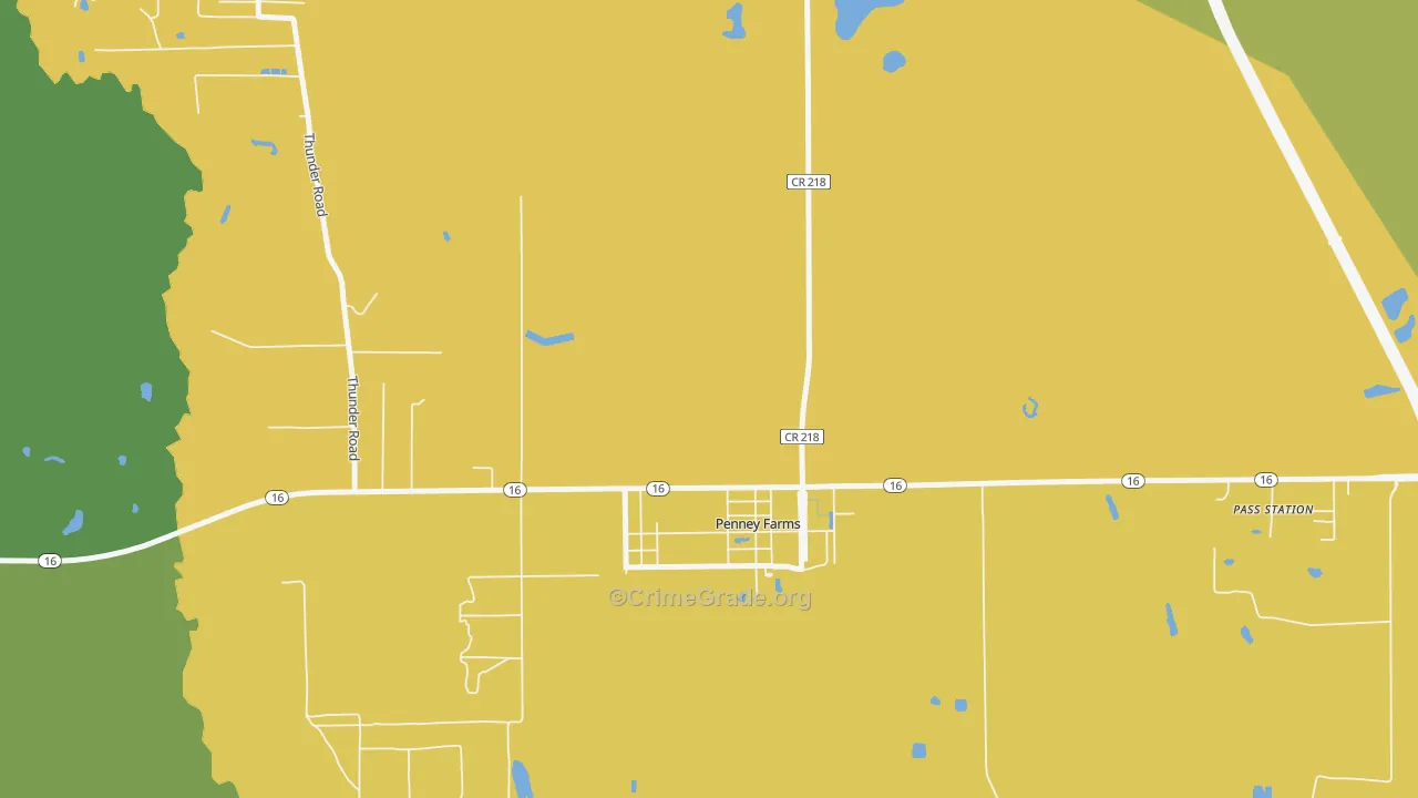 Penney Farms, FL Map of Vandalism Rates