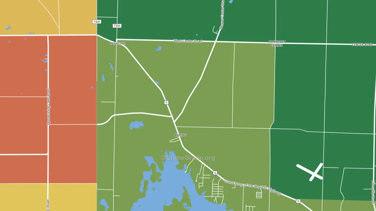 Pennline, PA Map of Vandalism Rates