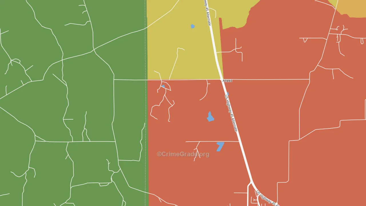 Penns, MS Map of Vandalism Rates