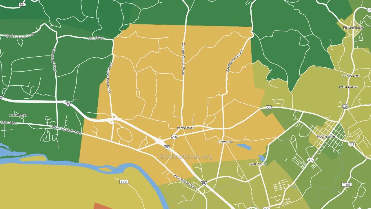 Pennsdale, PA Map of Vandalism Rates