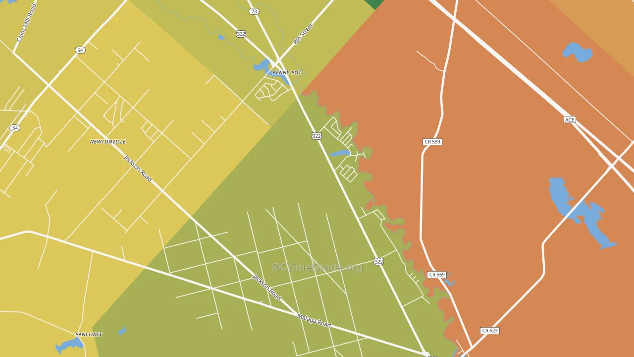 Penny Pot, NJ Map of Vandalism Rates