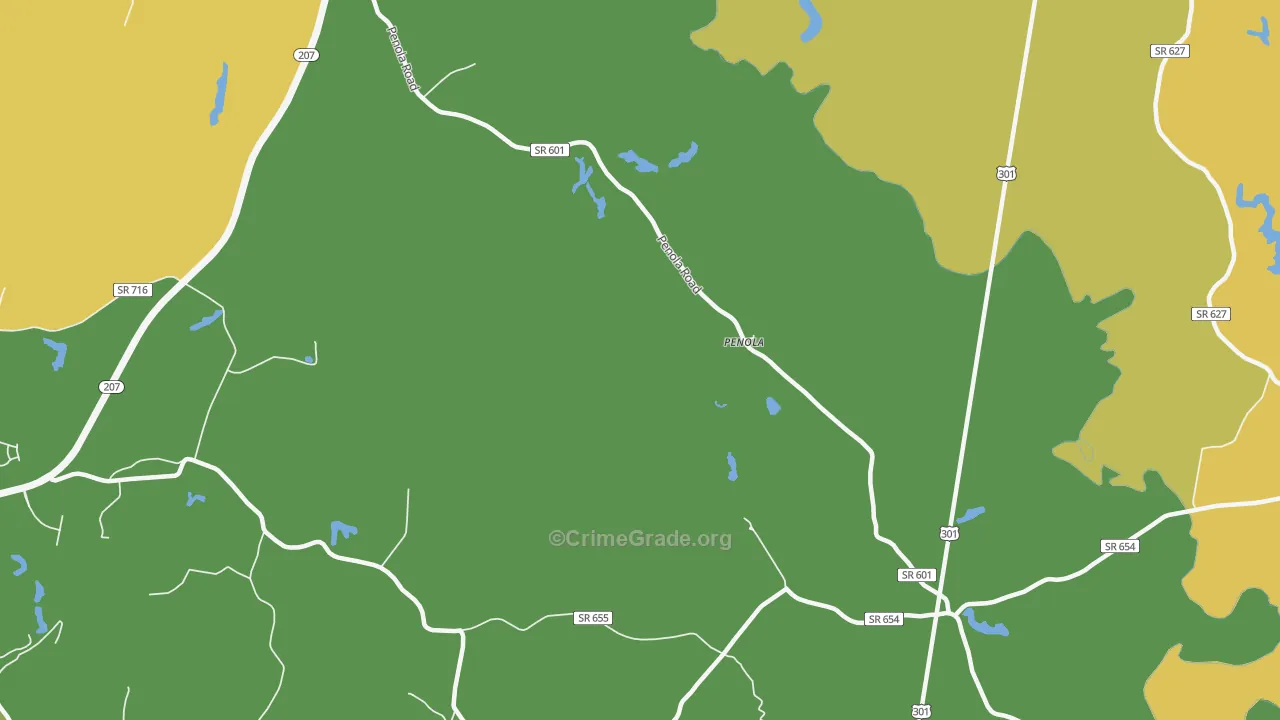Penola, VA Map of Vandalism Rates