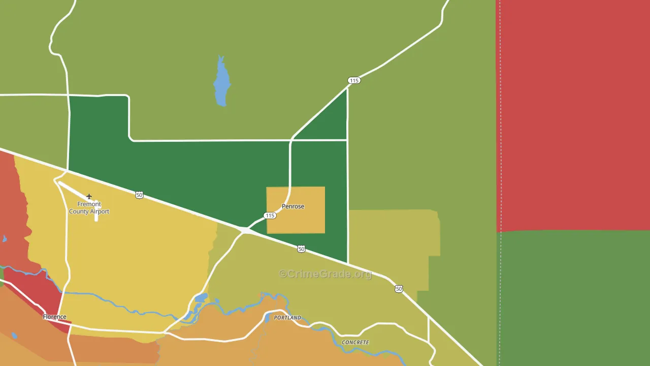 Penrose, CO Map of Vandalism Rates