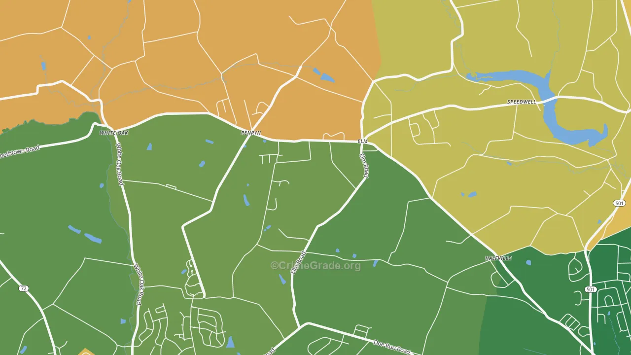 Penryn, PA Map of Vandalism Rates