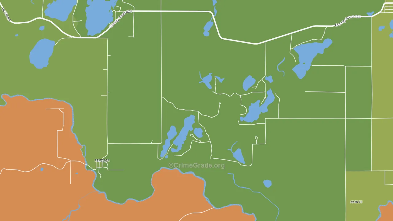 Pentoga, MI Map of Vandalism Rates