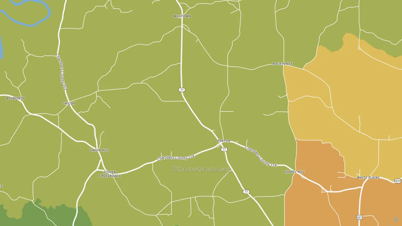 Penton, AL Map of Vandalism Rates