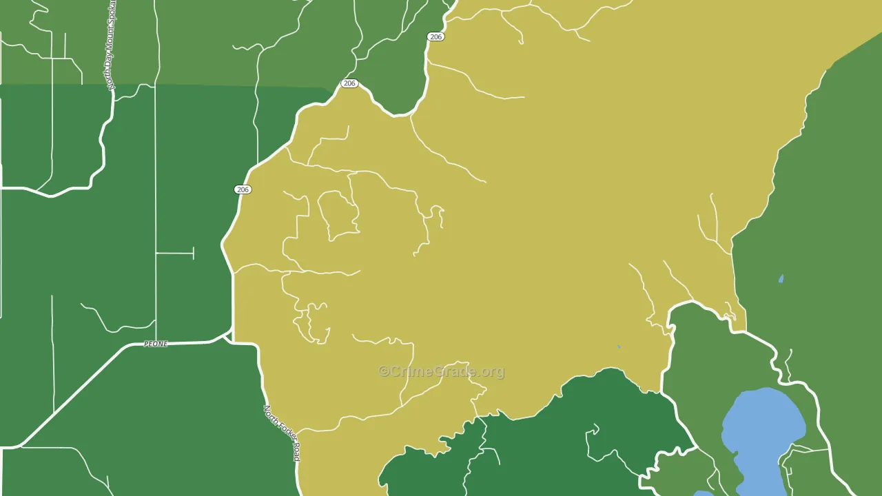 Peone, WA Map of Vandalism Rates