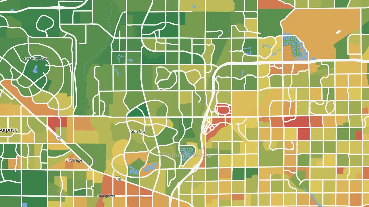 Peoria, AZ Map of Vandalism Rates