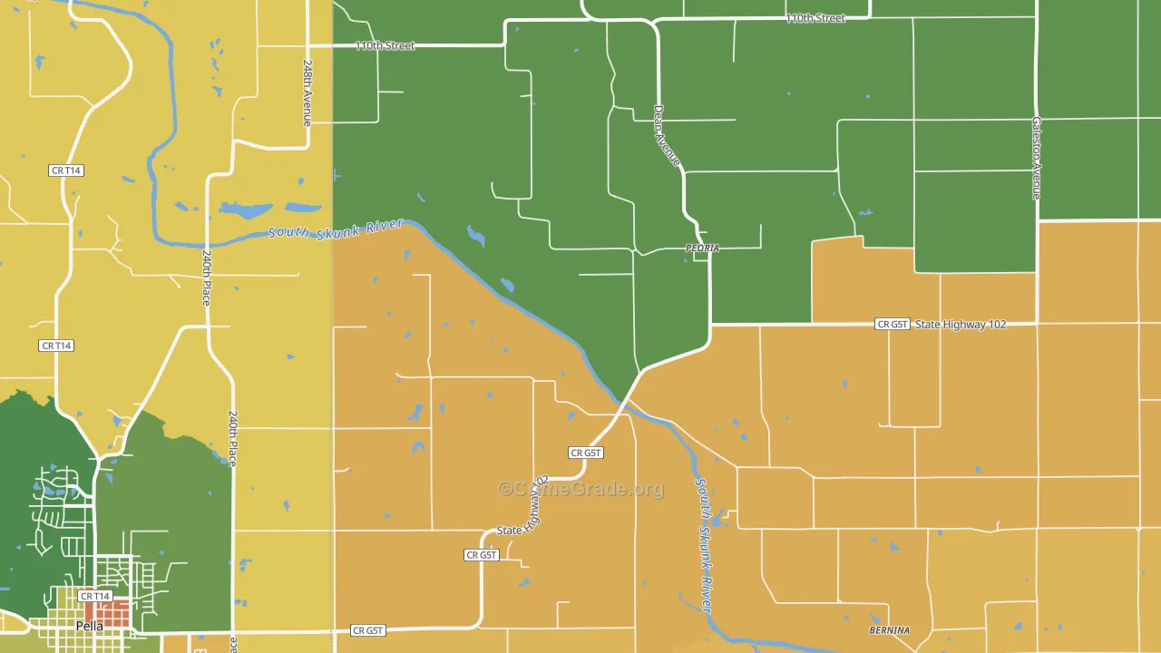 Peoria, IA Map of Vandalism Rates
