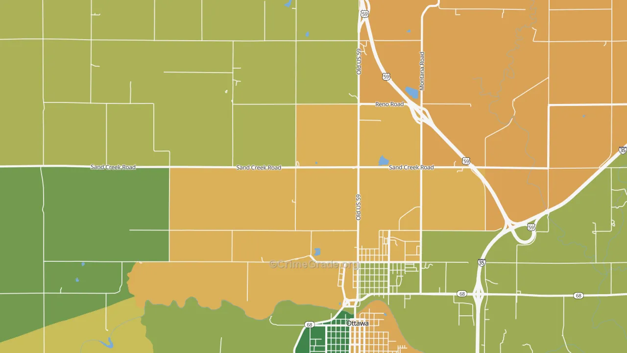 Peoria, KS Map of Vandalism Rates