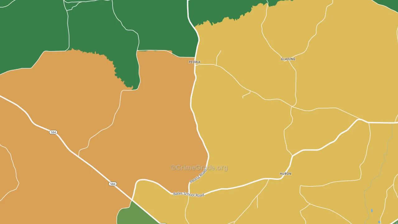 Peoria, MS Map of Vandalism Rates