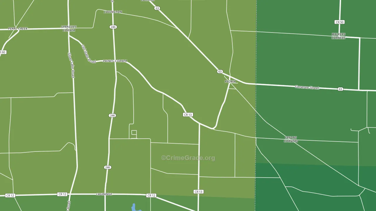 Peoria, NY Map of Vandalism Rates