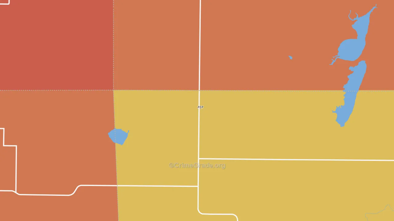 Pep, TX Map of Vandalism Rates