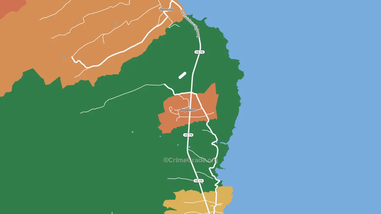 Pepeekeo, HI Map of Vandalism Rates