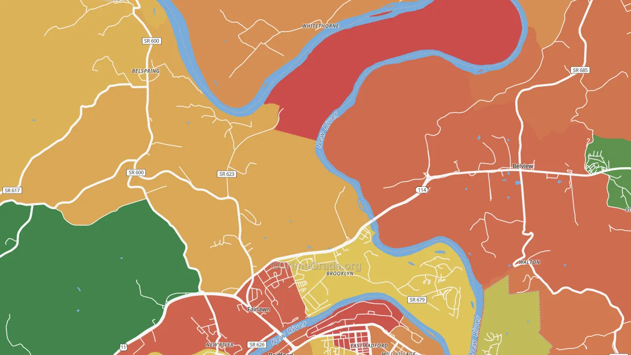 Pepper, VA Map of Vandalism Rates
