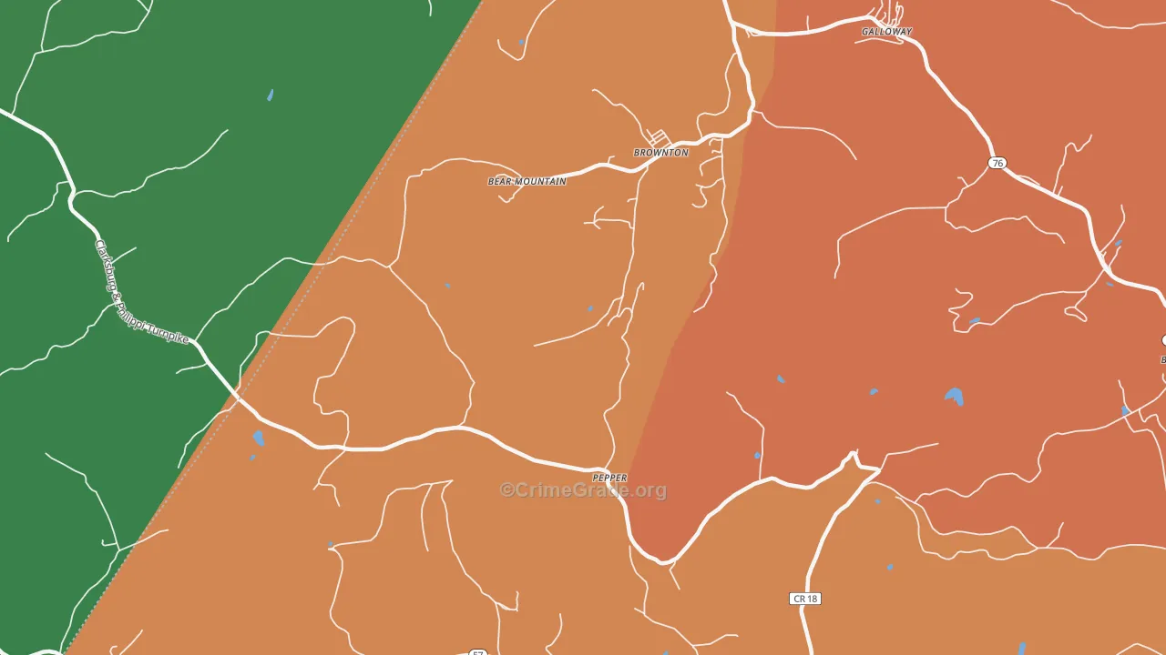 Pepper, WV Map of Vandalism Rates