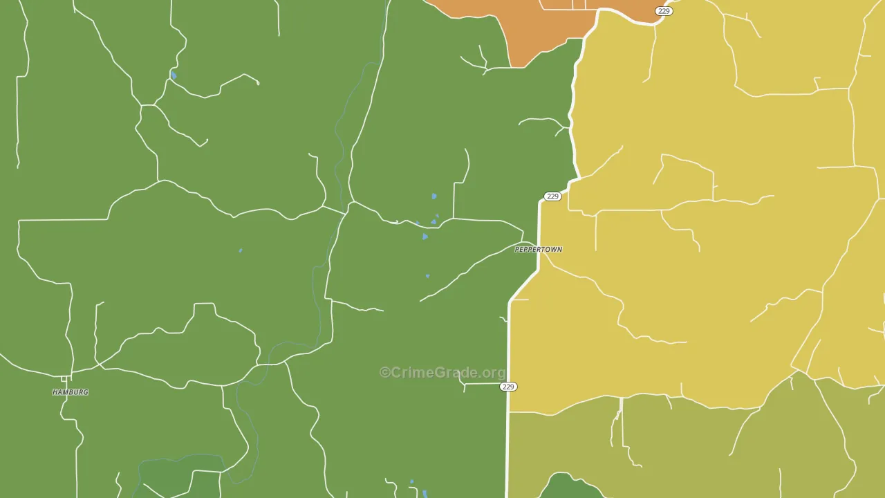 Peppertown, IN Map of Vandalism Rates