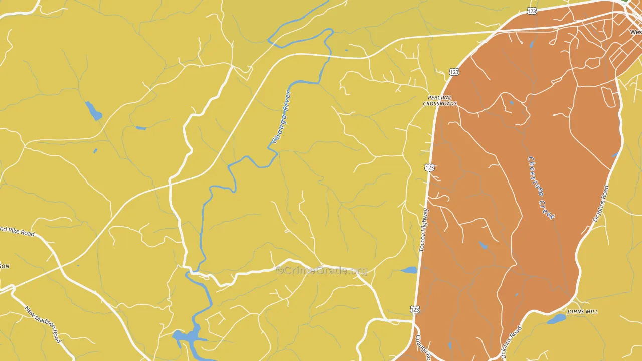 Percival Crossroads, SC Map of Vandalism Rates