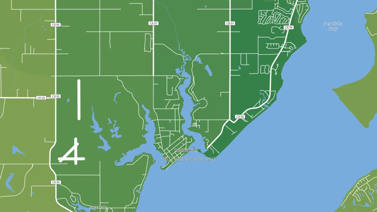 Perdido Beach, AL Map of Vandalism Rates