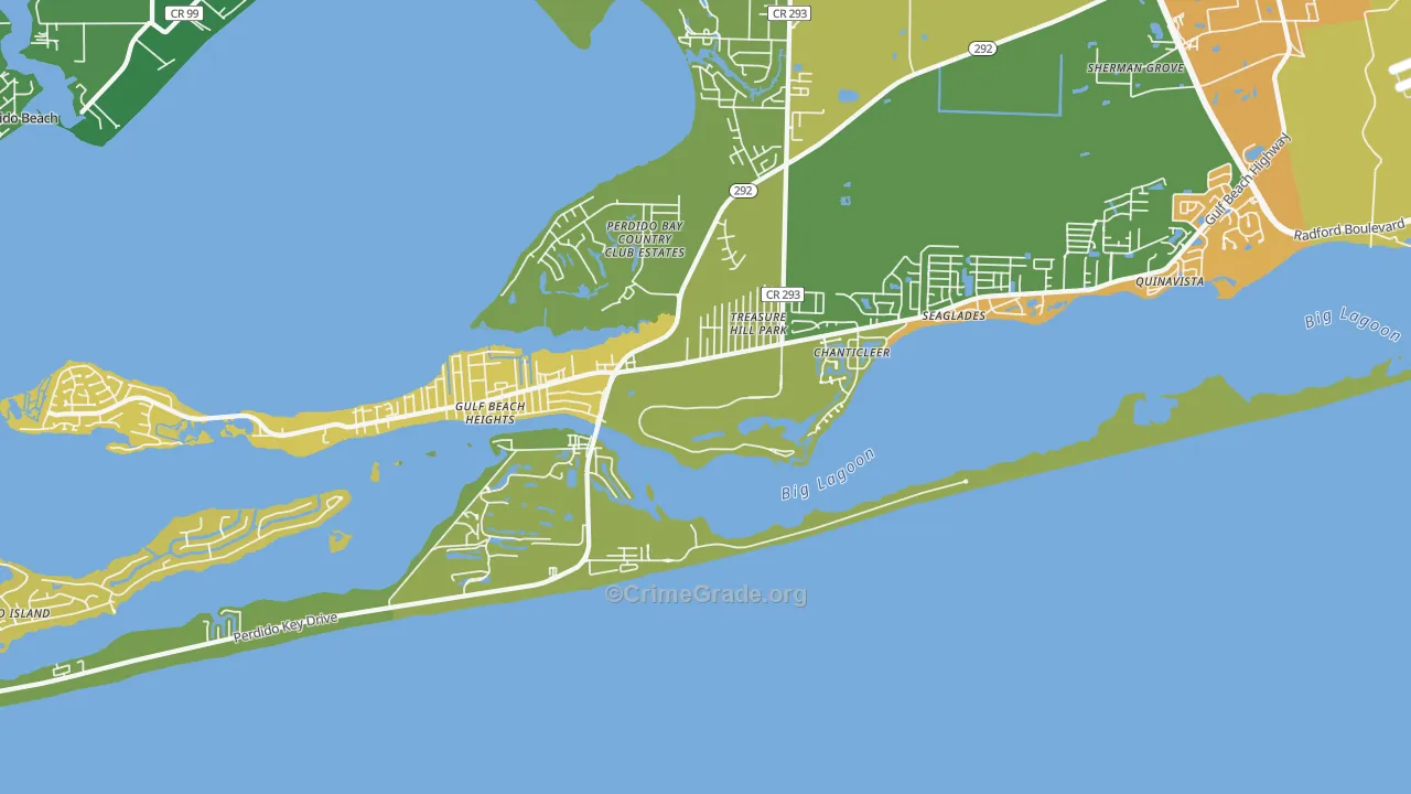 Perdido Key, FL Map of Vandalism Rates