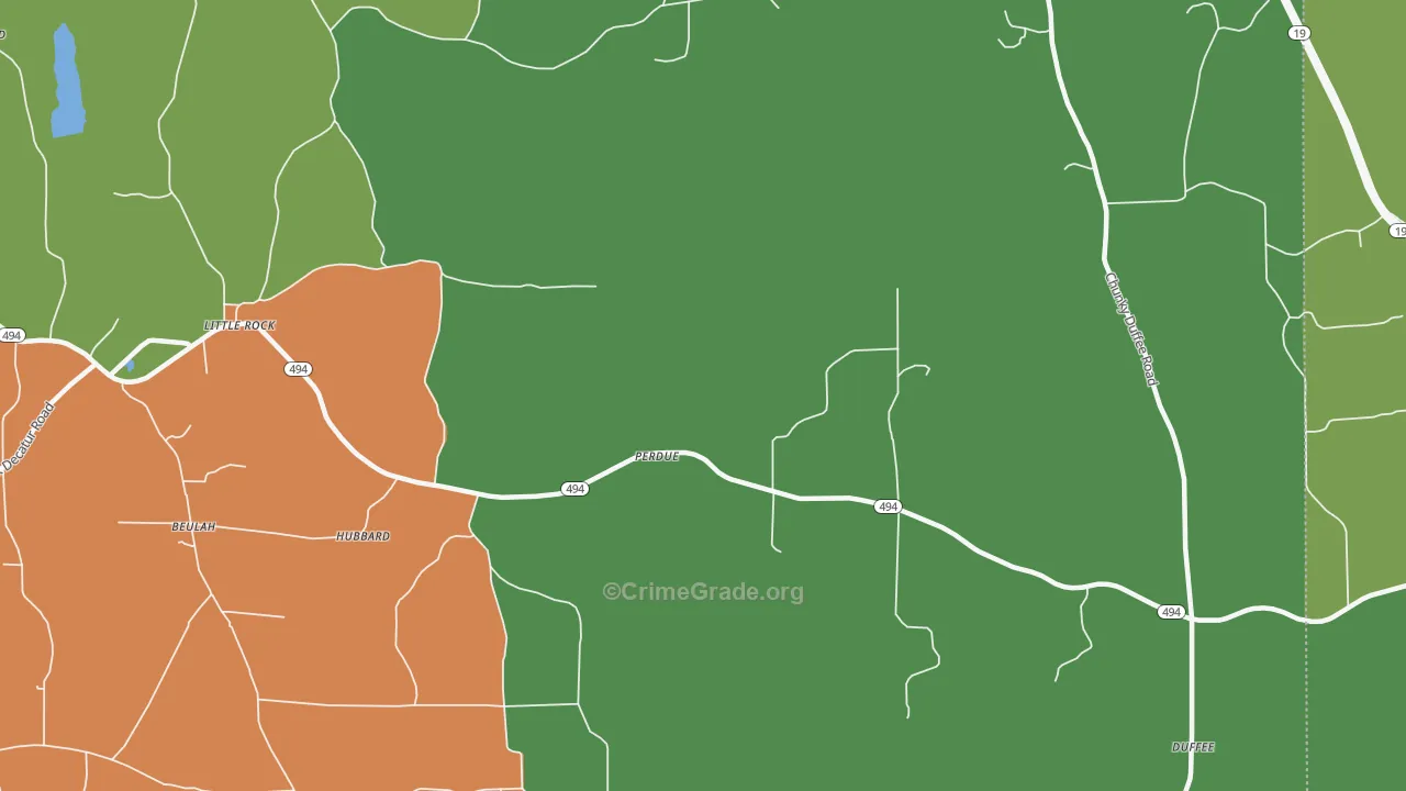 Perdue, MS Map of Vandalism Rates