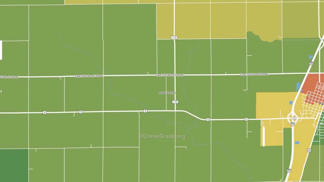 Perdueville, IL Map of Vandalism Rates