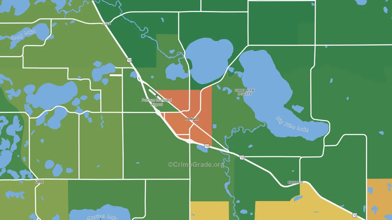 Perham, MN Map of Vandalism Rates