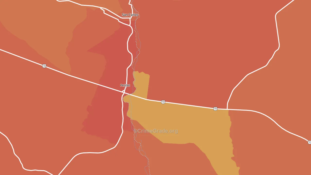 Peridot, AZ Map of Vandalism Rates