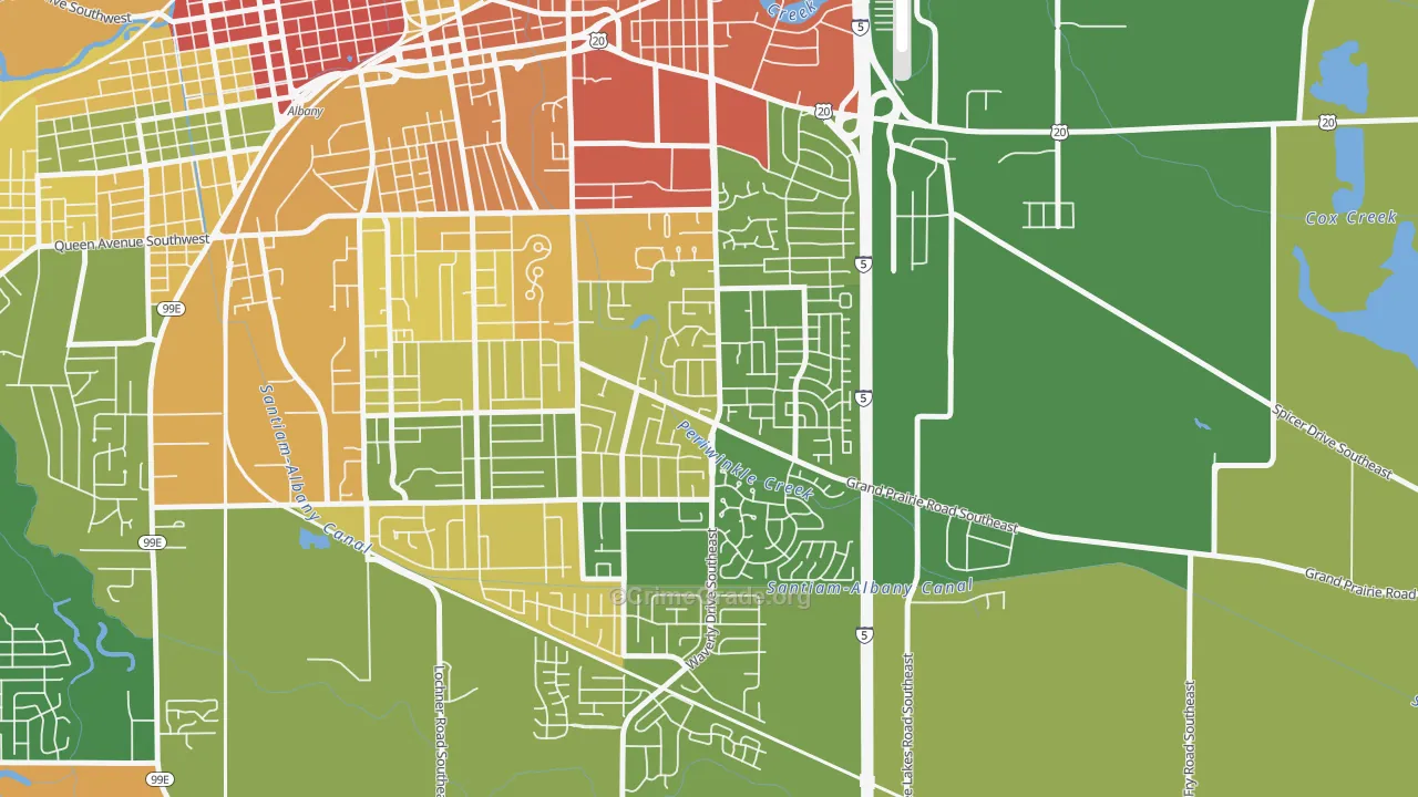Periwinkle, Albany, OR Map of Vandalism Rates
