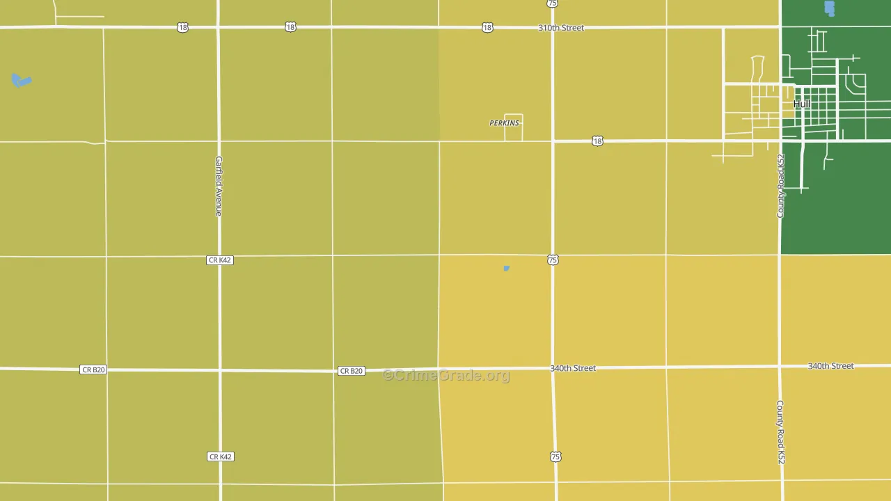 Perkins, IA Map of Vandalism Rates