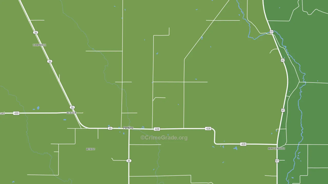 Perkins, MI Map of Vandalism Rates