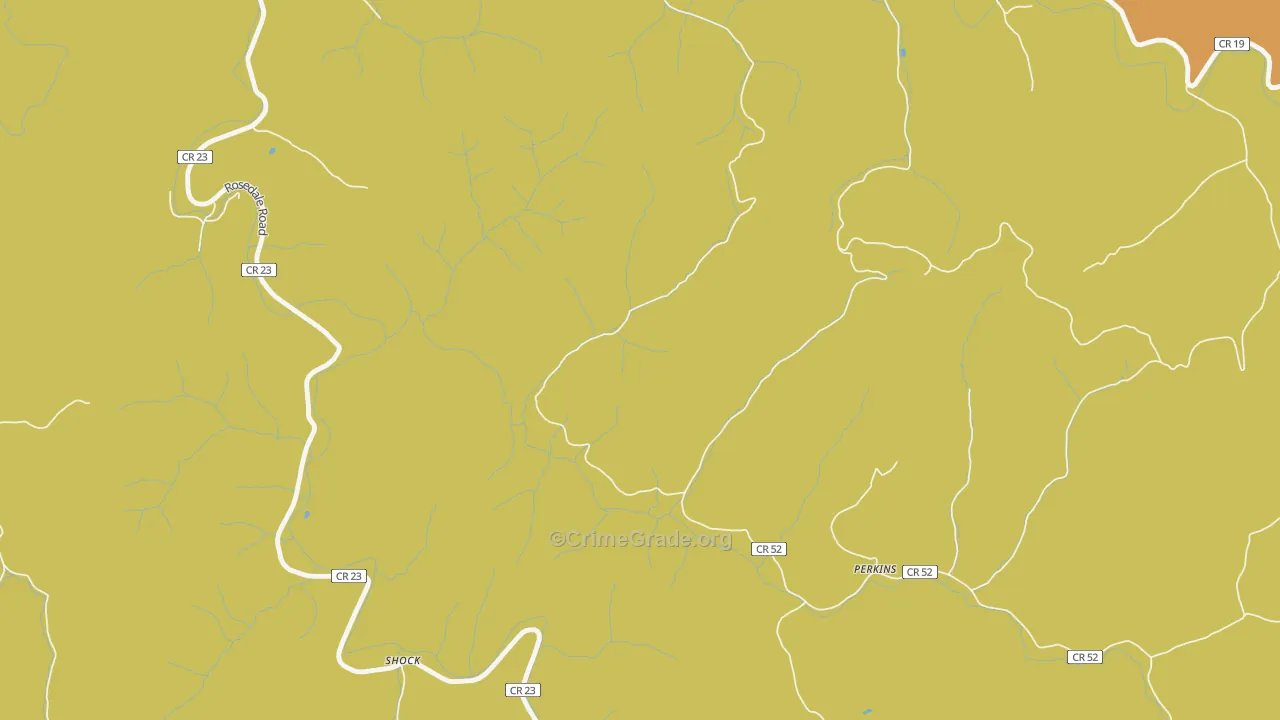 Perkins, WV Map of Vandalism Rates