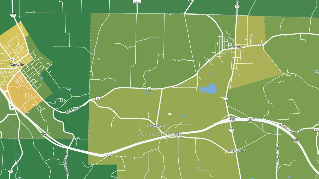 Perkinsville, NY Map of Vandalism Rates