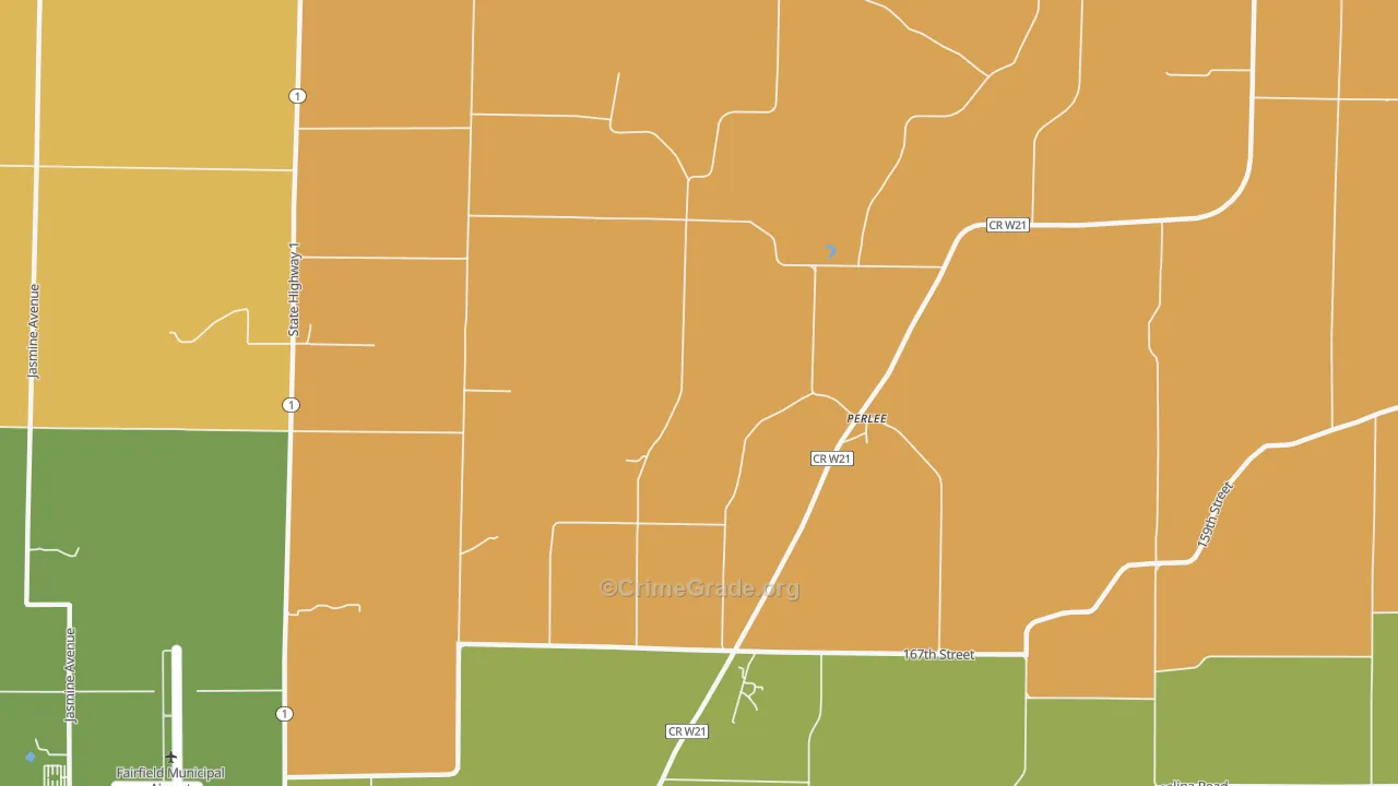 Perlee, IA Map of Vandalism Rates