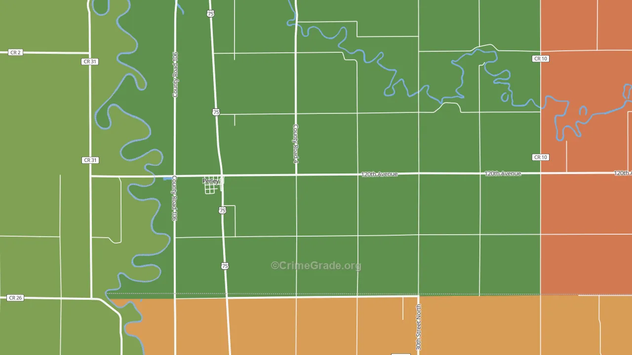 Perley, MN Map of Vandalism Rates