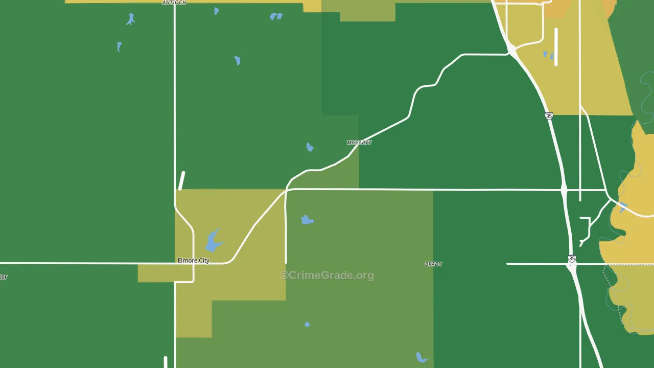 Pernell, OK Map of Vandalism Rates