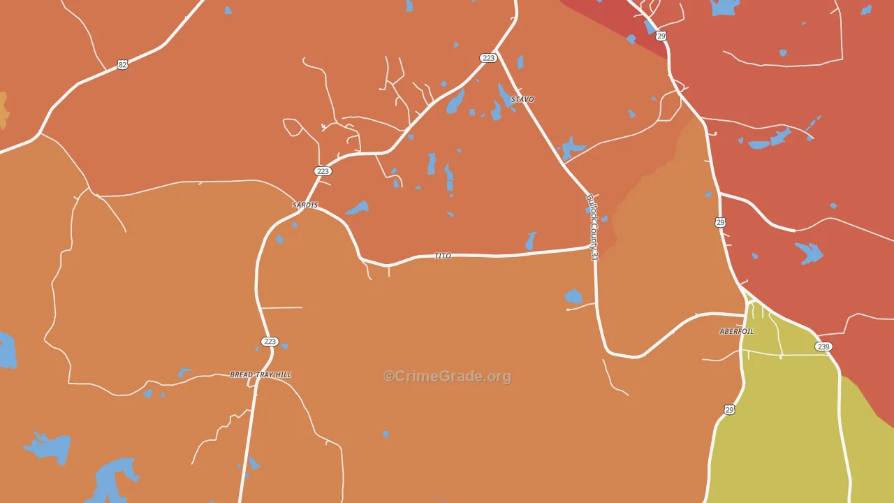 Perote, AL Map of Vandalism Rates