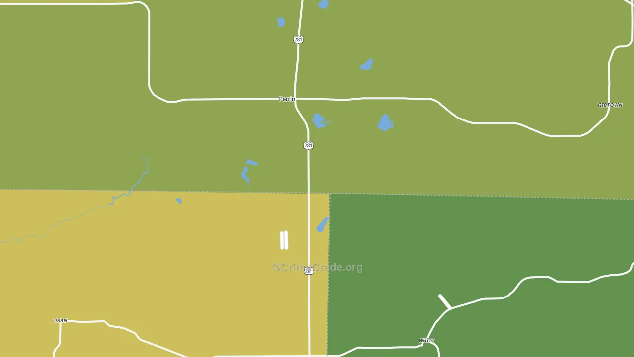 Perrin, TX Map of Vandalism Rates