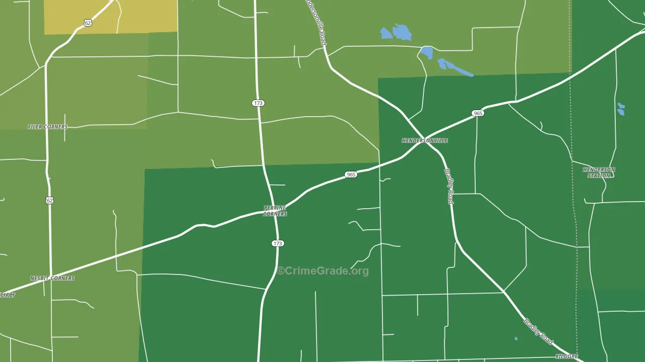 Perrine Corners, PA Map of Vandalism Rates