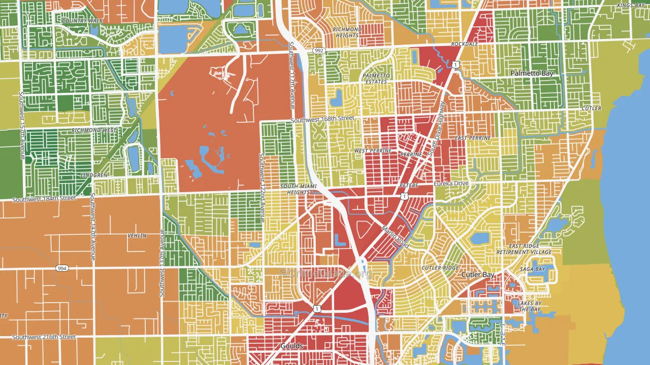 Perrine, FL Map of Vandalism Rates