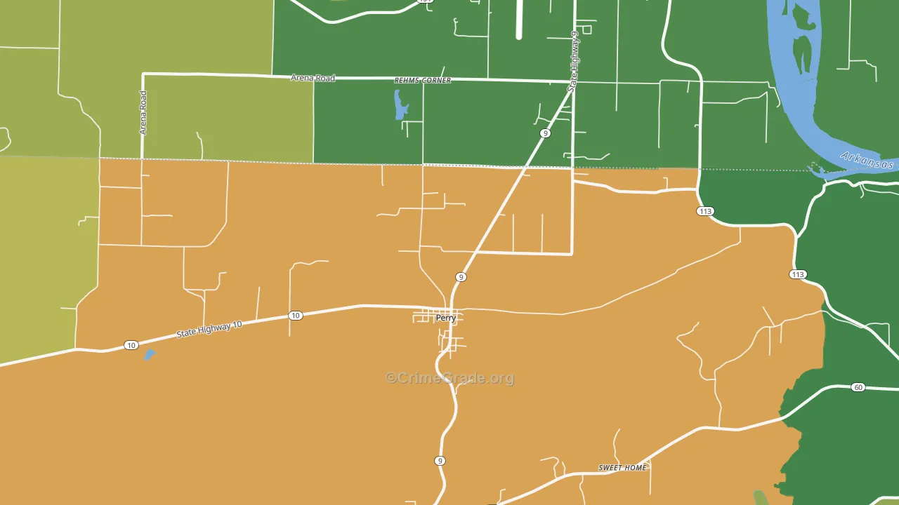 Perry, AR Map of Vandalism Rates