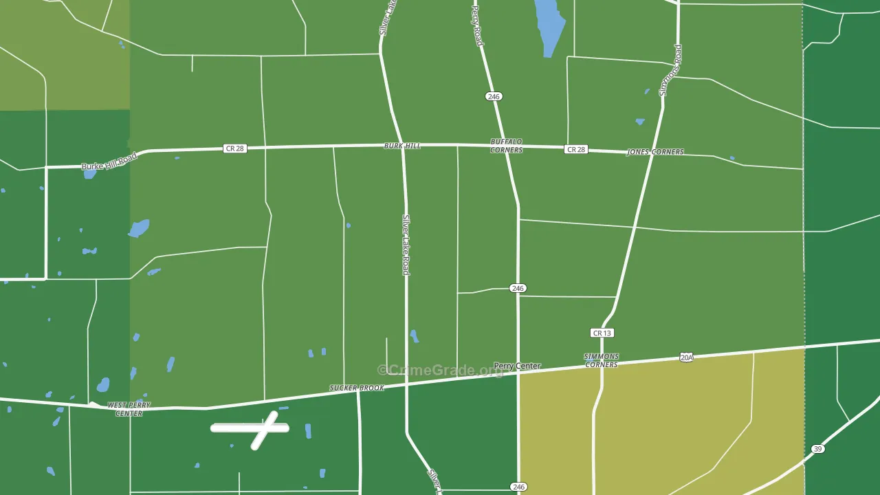 Perry Center, NY Map of Vandalism Rates